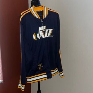 Adidas Navy and Yellow Jazz Warm Up Jacket